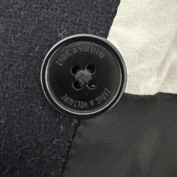 Zadig & Voltaire Marco Coat – Navy & Red Wool Blend – Size S - Picture 7 of 16